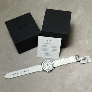 Armani Exchange White Silicone Staps White Watch. Needs Battery But Works!